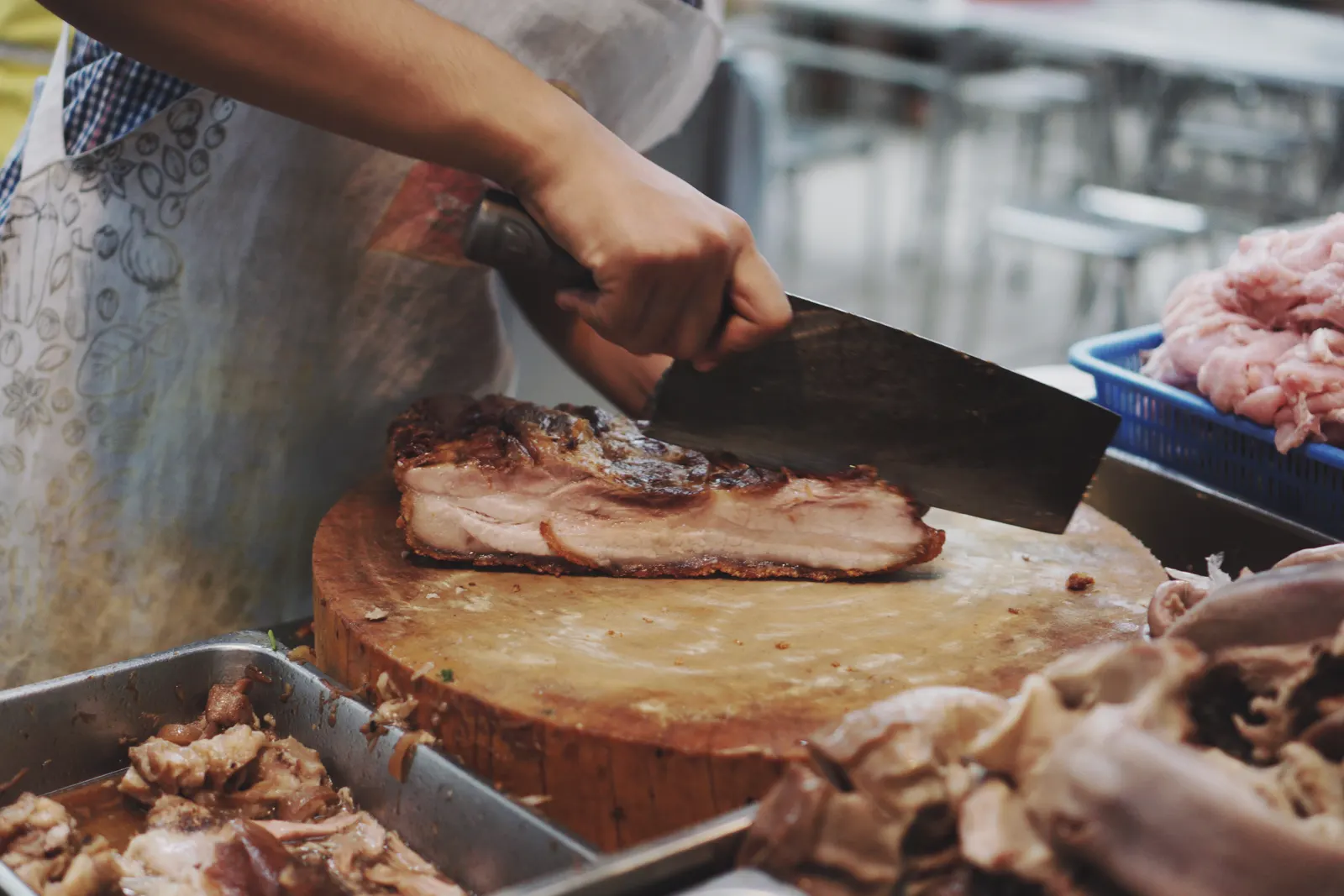 Pork processing for hogs at Bernhard